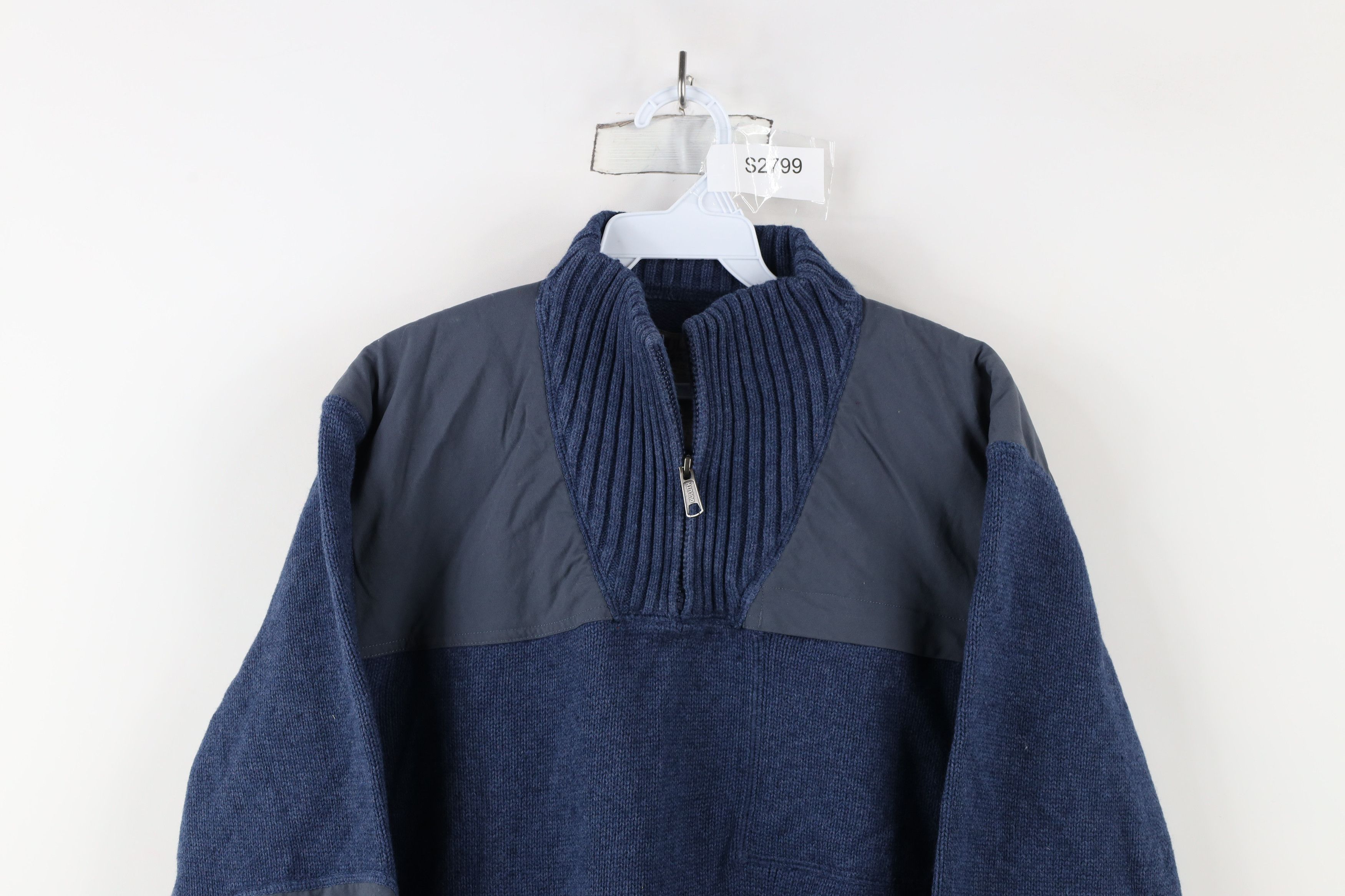 Duluth Trading Company × Vintage Duluth Trading Co Blend Knit Half Zip Commando Sweater Blue Size US L / EU 52-54 / 3 - 2 Thumbnail