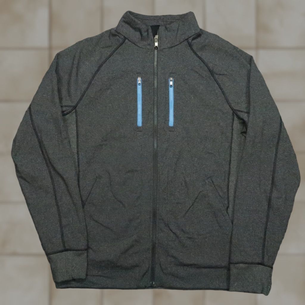 Lululemon Jacket Mens Large Gray Shift Bomber Full Zip Pockets Long Sleeve