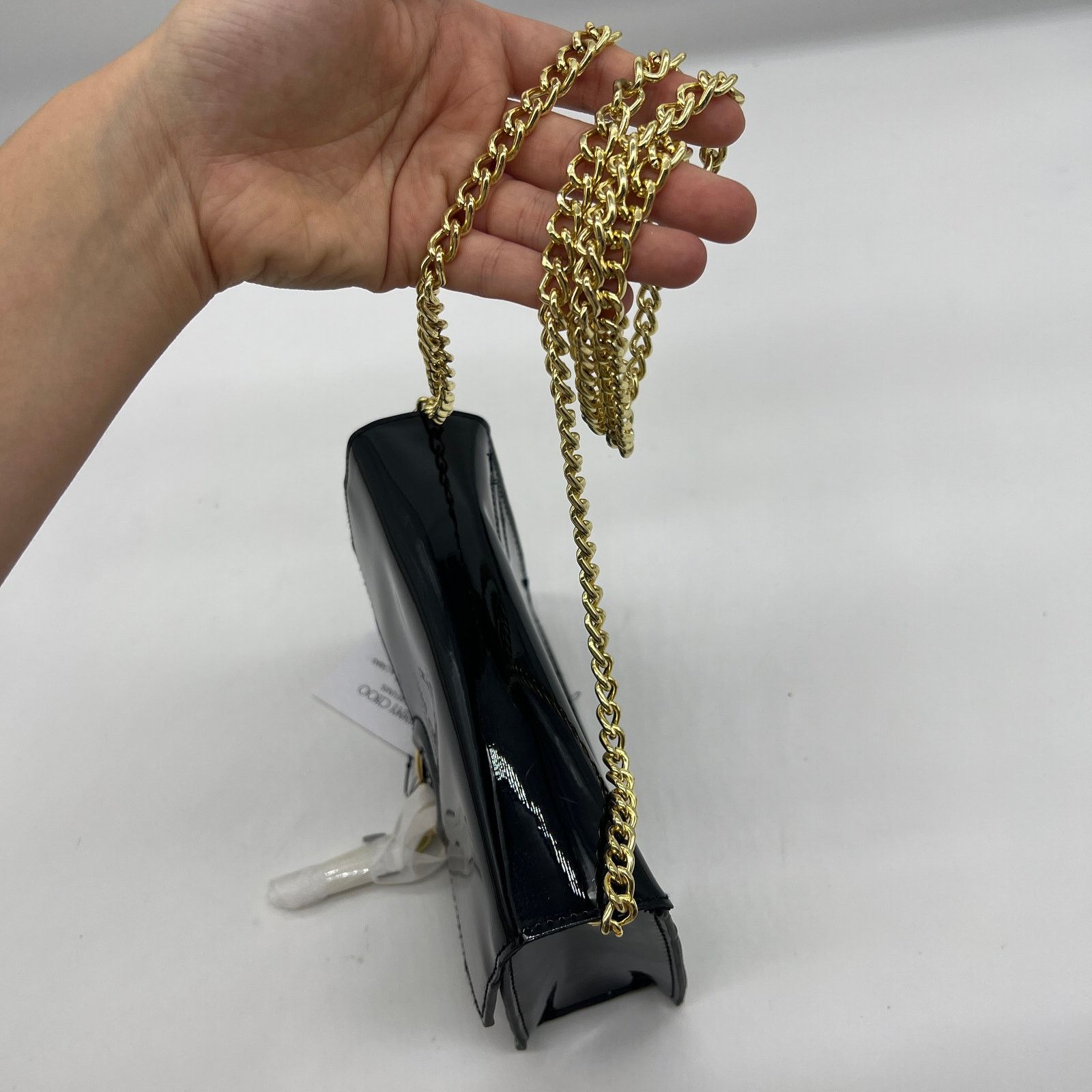 Jimmy Choo Jimmy Choo Parfum Gold Chain Black Patent Crossbody Bag Size ONE SIZE - 15 Thumbnail