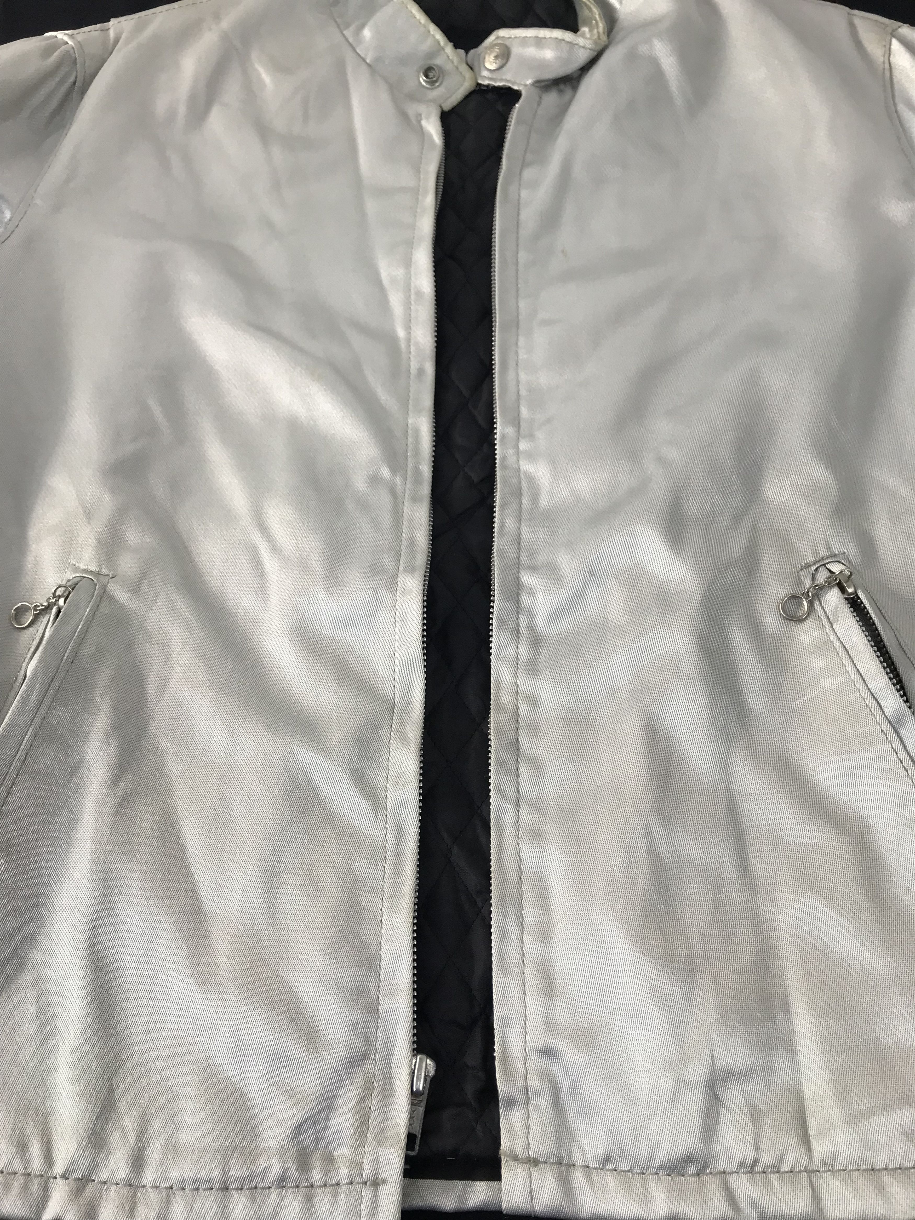 Schott 90s Schott NYC Retro Racer Zipper White Minimalist Jacket Size US M / EU 48-50 / 2 - 14 Thumbnail