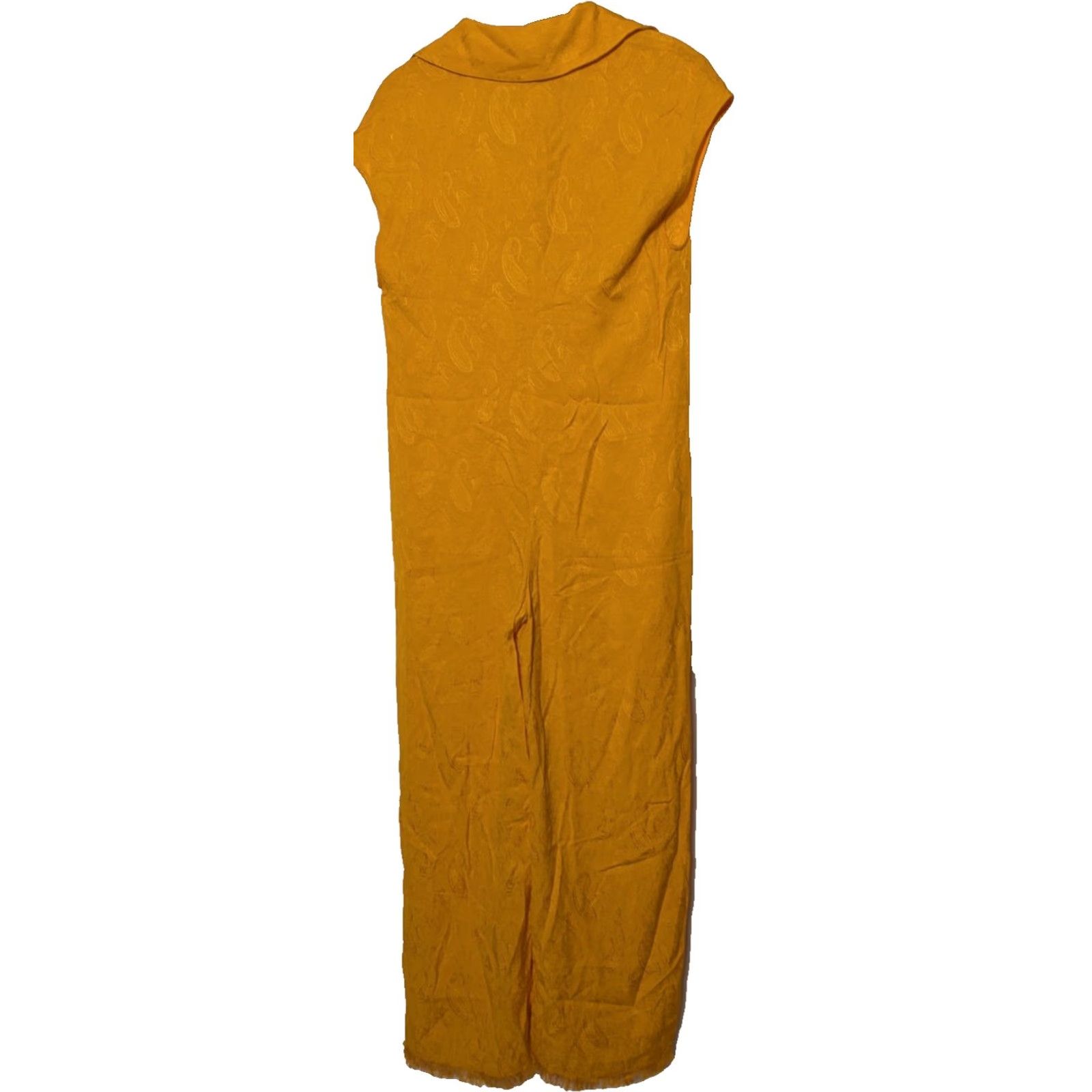 Zara ZARA Jumpsuit Jacquard Paisley Orange Viscose Sleeveless Women Small Size 28" / US 6 / IT 42 - 2 Thumbnail