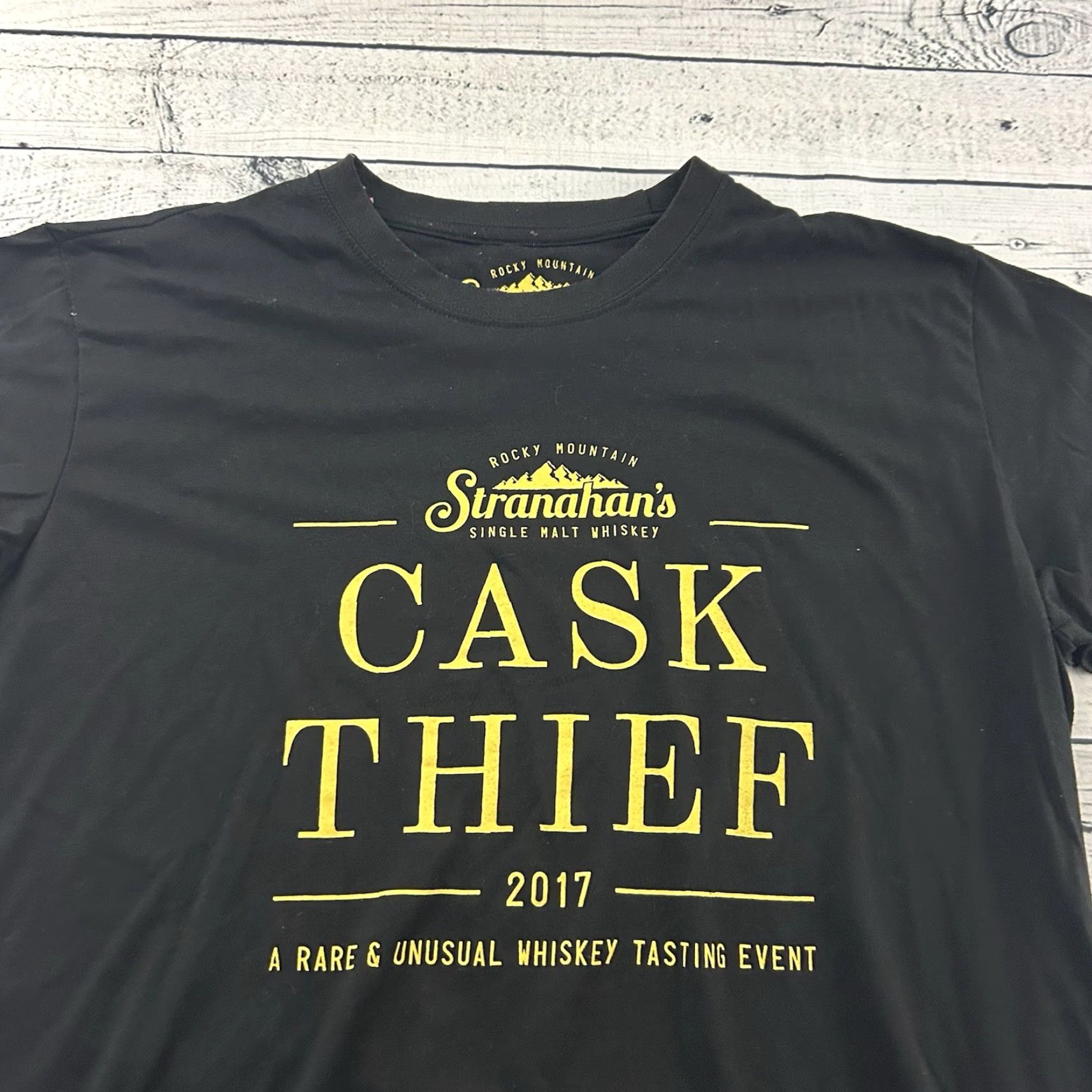 Vintage Stranahan's Whiskey Cask Thief 2017 Short Sleeve T Shirt Men's XL Black Size US XL / EU 56 / 4 - 2 Thumbnail