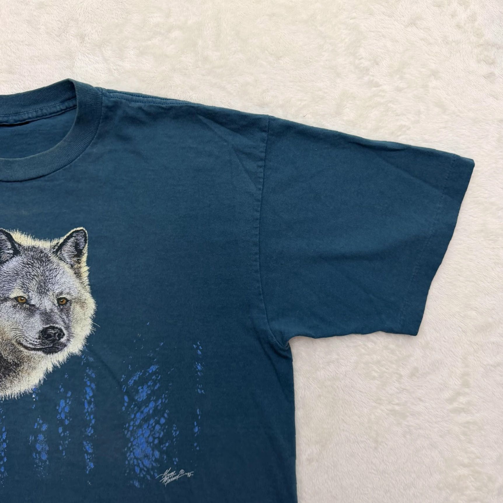 Vintage Minnesota Wolf Shirt Mens XL Blue Graphic Print Tee Short Sleeve Crew Neck Wildlife Nature MN Size US XL / EU 56 / 4 - 4 Thumbnail