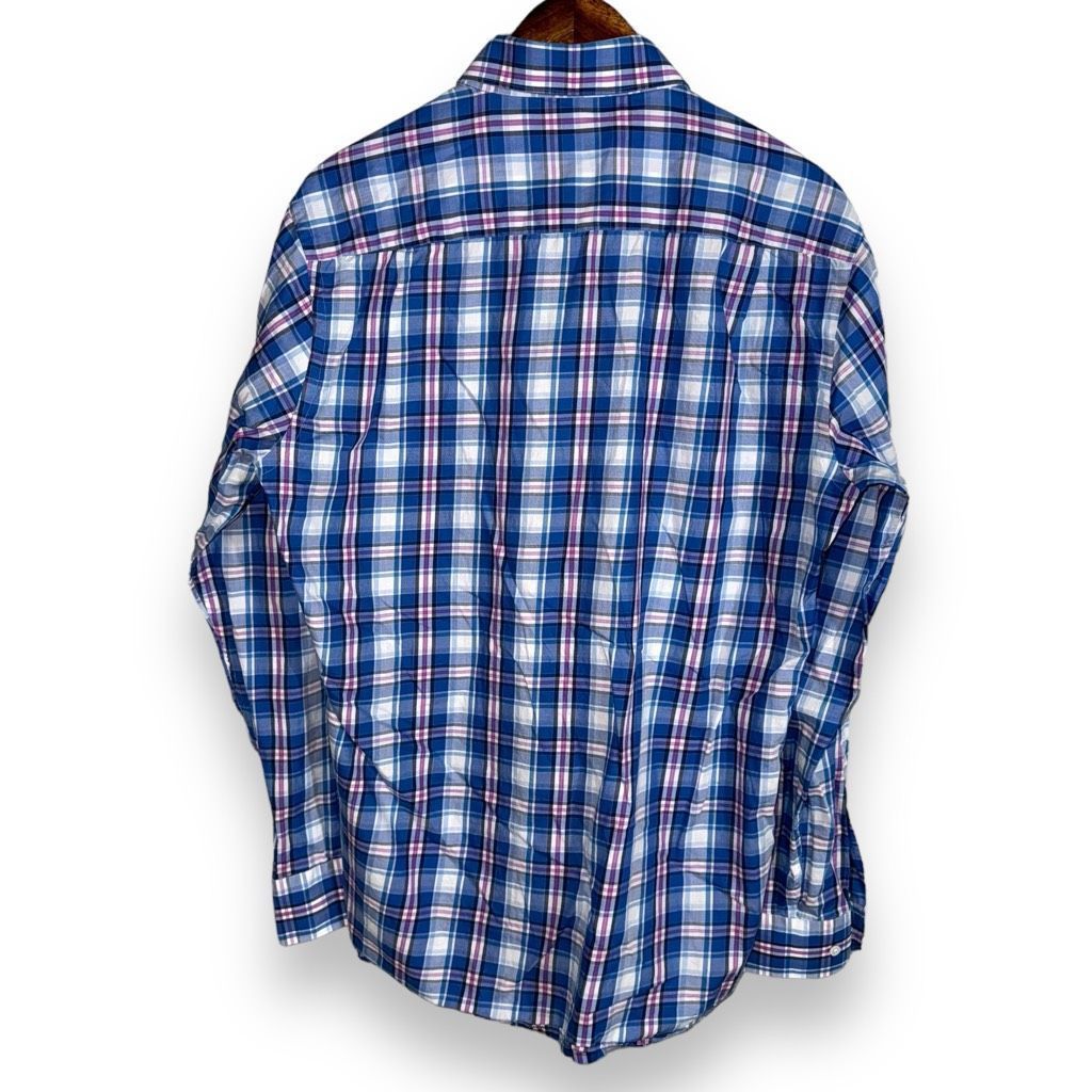 Peter Millar Peter Millar Collection Blue Plaid Dress Shirt L Size US L / EU 52-54 / 3 - 8 Thumbnail