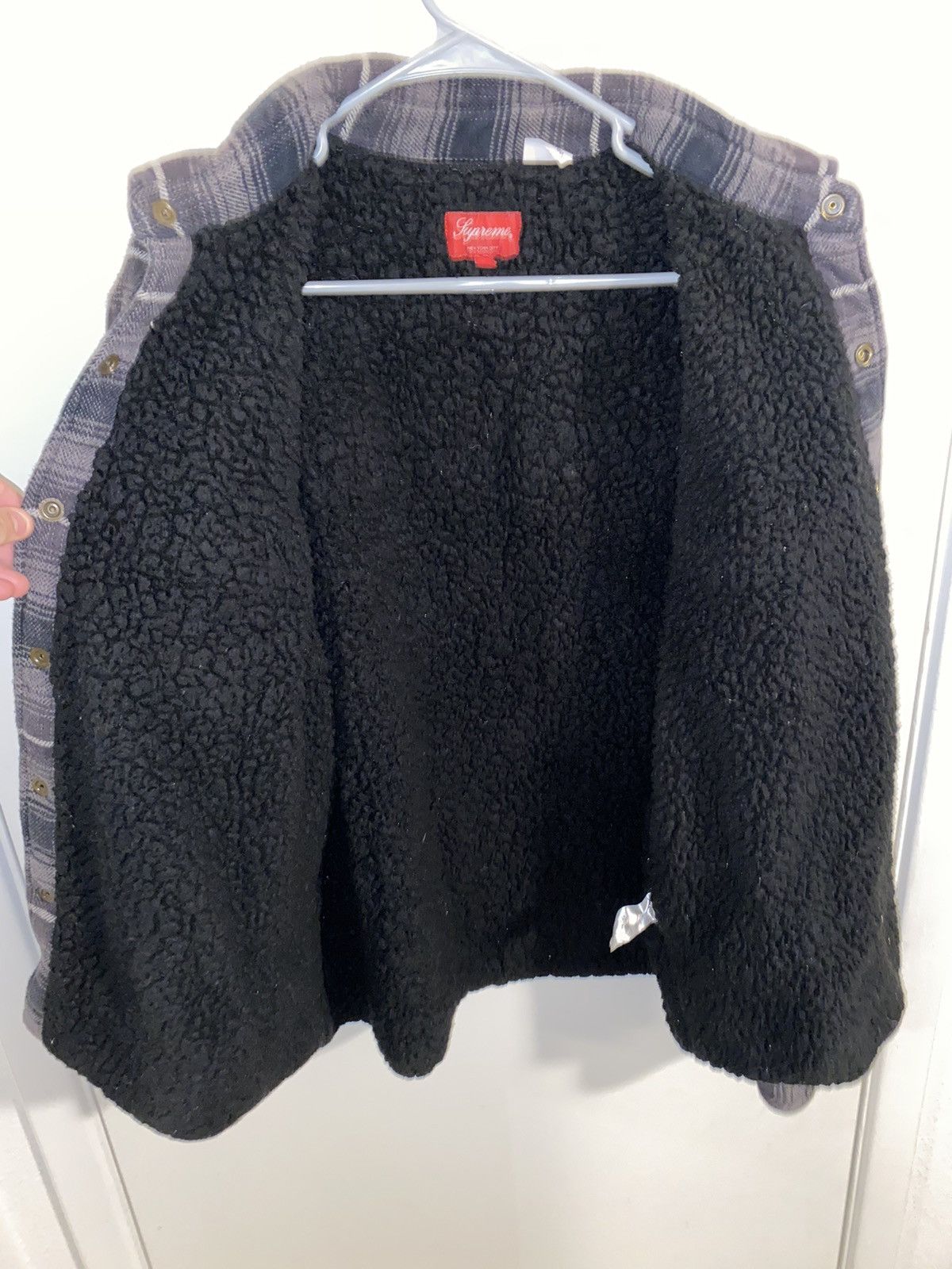 Supreme Supreme FW22 Shearling Lined Flannel Shirt Size US M / EU 48-50 / 2 - 5 Thumbnail