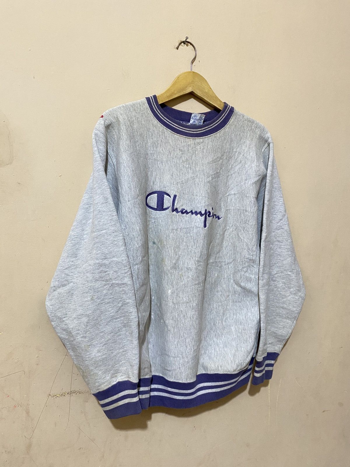 Champion 80s Vintage Champion Reverse Weave Big Logo Sweatshirt Size US L / EU 52-54 / 3 - 2 Thumbnail