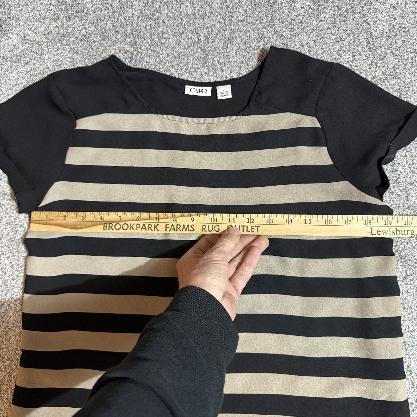 Other Cato Blouse Women Large Chic Striped High Low Hem Modern Size L / US 10 / IT 46 - 3 Thumbnail