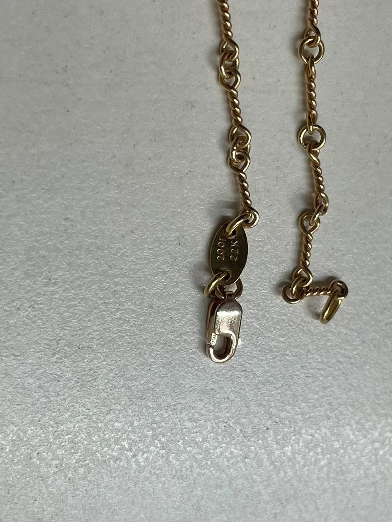 Chrome Hearts Chrome Hearts 22K Gold Emerald Safety Pin Necklace Size ONE SIZE - 5 Thumbnail
