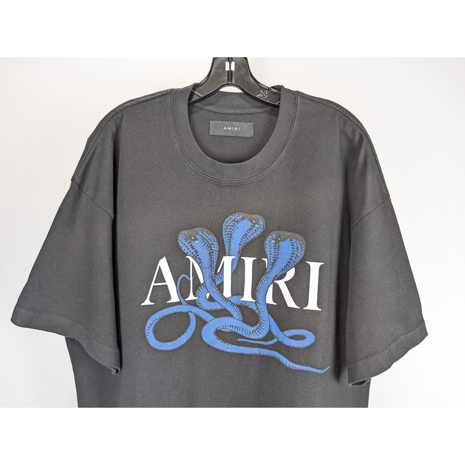 Amiri o1rshd1 Q:3 / Glitter Snake Short Sleeve T-Shirt Black/Blue Size US XL / EU 56 / 4 - 6 Thumbnail