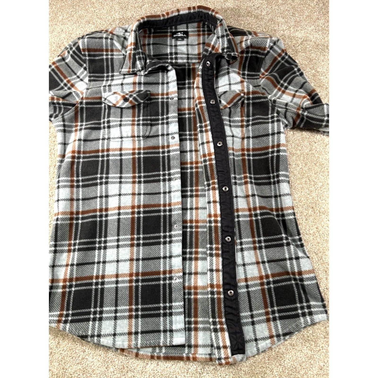 O'Neill Y2K O'Neill Plaid Super Fleece Snap Front Long Sleeve Shacket Mens XXL Button-Up Shacket Shirt Jacket Winter Fall Size US XXL / EU 58 / 5 - 3 Thumbnail
