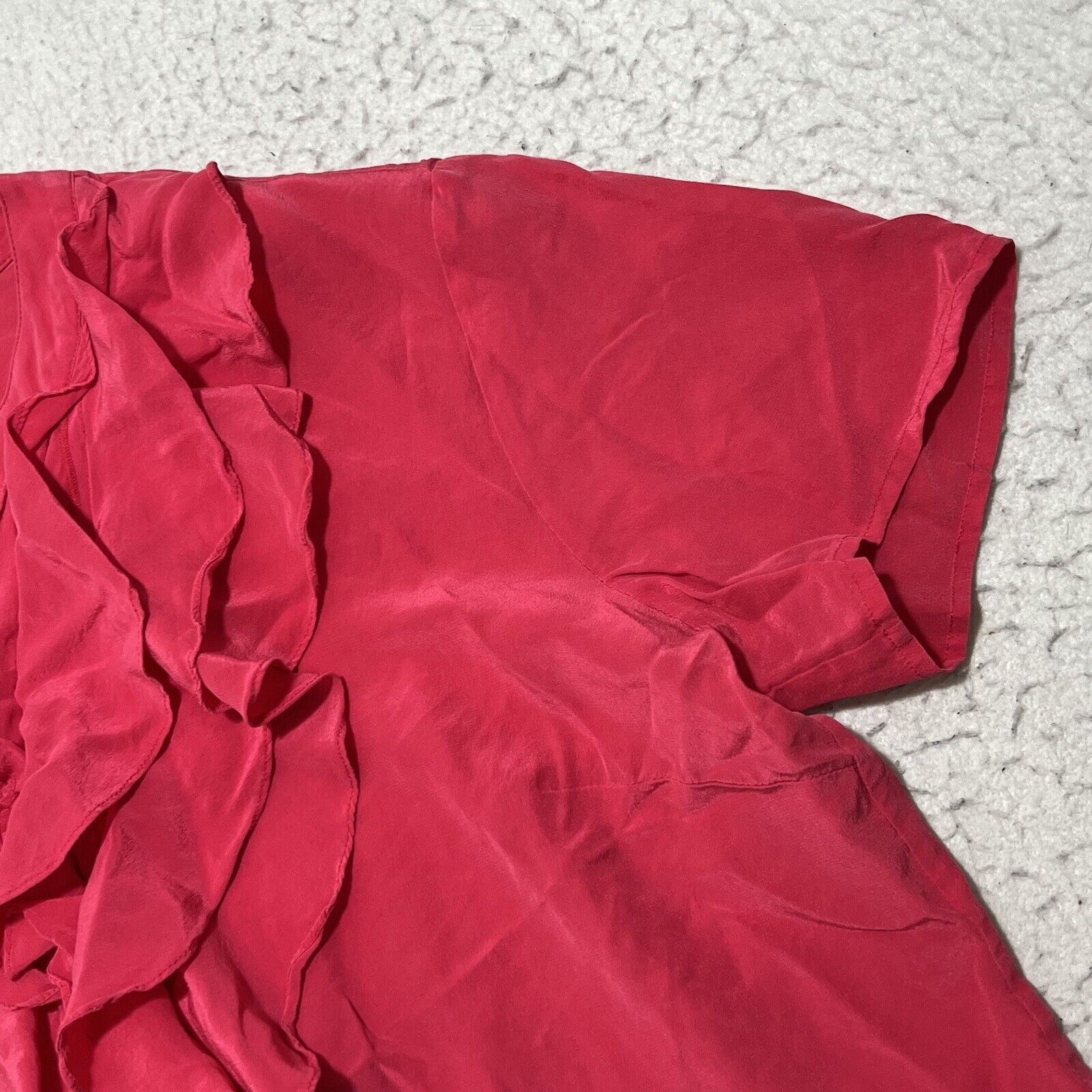 Pendleton Pendleton Silk Short Sleeve Hot Pink Ruffle Button Up Top Size XL / US 12-14 / IT 48-50 - 5 Thumbnail