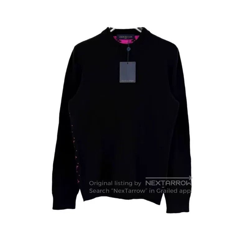 Louis Vuitton Black Pink Back Full Print Cashmere Sweater