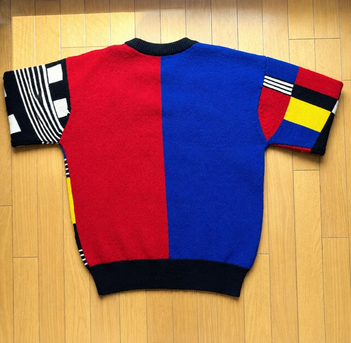 Kansai Yamamoto Rare 90s Kansai Yamamoto Colorblock Knit Sweater Size US M / EU 48-50 / 2 - 2 Thumbnail