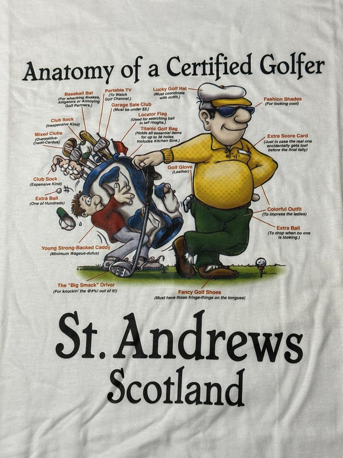 Other Vintage Anatomy Of a Certified Golfer graphic T-shirt Size US XXL / EU 58 / 5 - 3 Thumbnail
