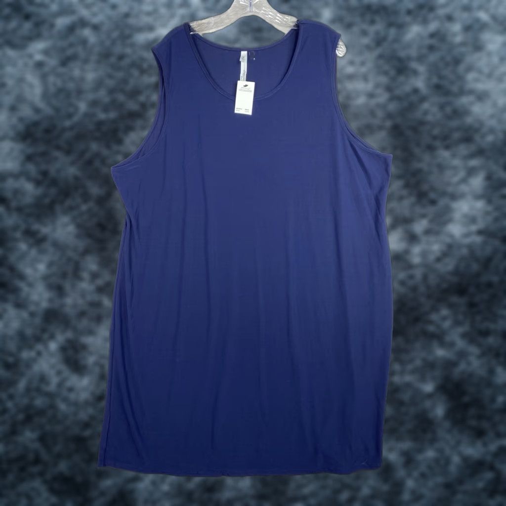 Vintage NY Collection Dress Womens 3X Navy Blue Sleeveless Jersey Knit Tank Casual NWT Size XXL / US 16-18 / IT 52-54 - 1 Thumbnail