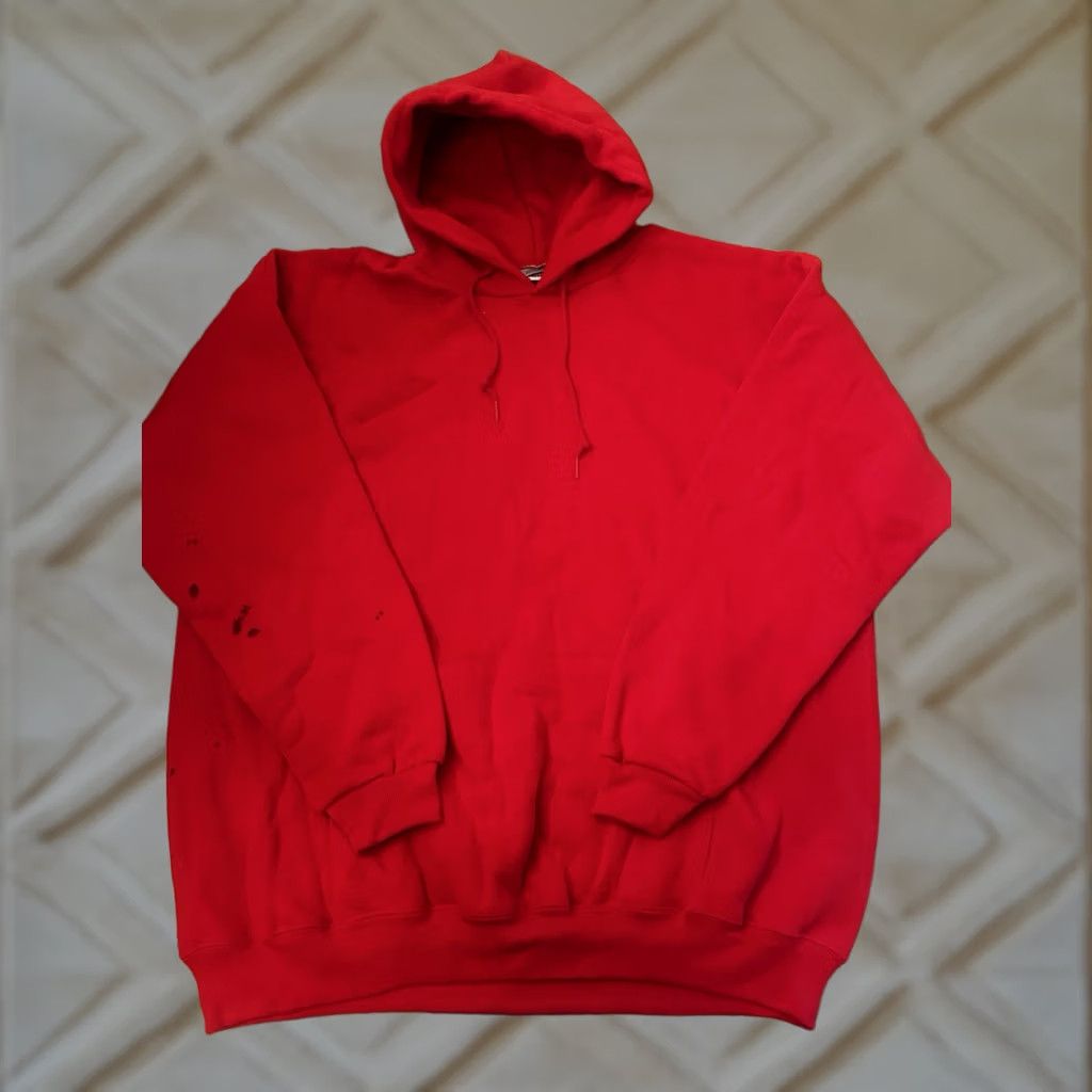 Lee VINTAGE Lee Heavyweight Hoodie Sweatshirt Pullover Red 2XL Made in USA Mens Large Blank USA 2XL Hoodie Size US XXL / EU 58 / 5 - 1 Thumbnail