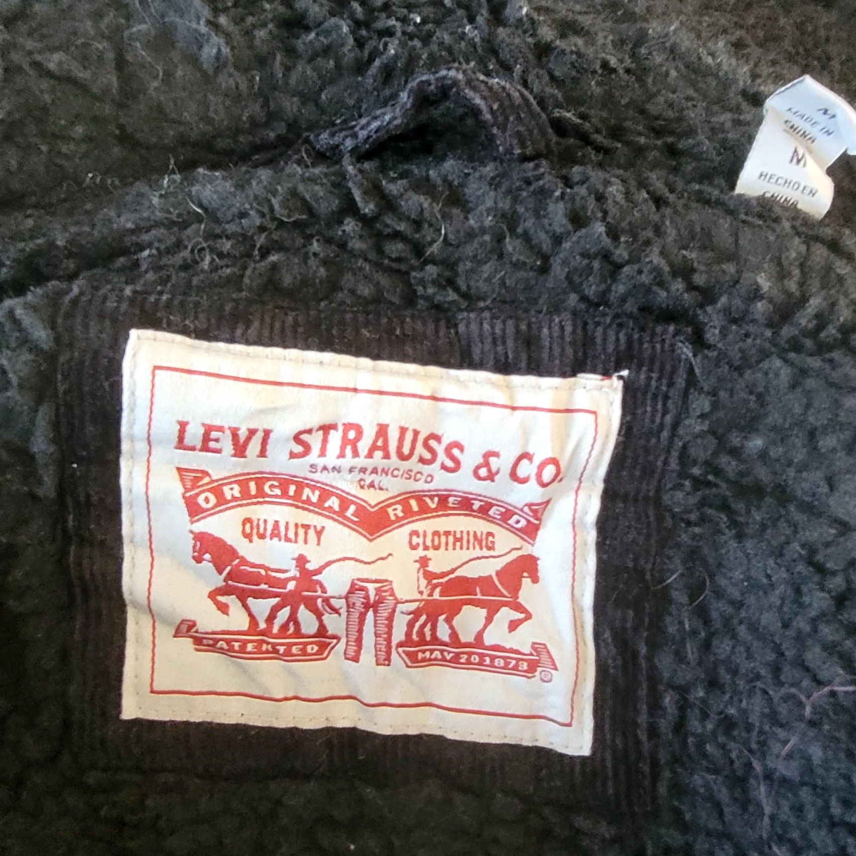 Levi's Levi's Black Corduroy Sherpa Jacket with Hood - Size M Mens Jacket Sherpa Corduroy Black M Size US M / EU 48-50 / 2 - 6 Thumbnail