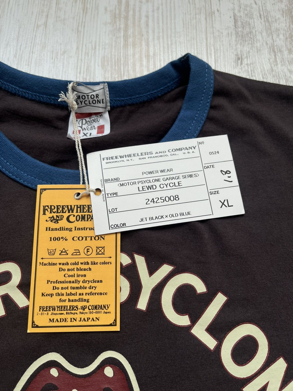 Freewheelers Power Wear Motor Psyclone LEWD CYCLE Brown T-Shirt Japan Size US XL / EU 56 / 4 - 10 Thumbnail
