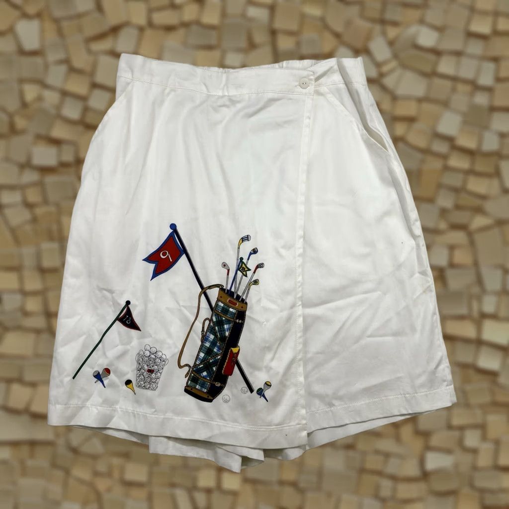 Vintage VINTAGE Jason Maxwell White Golf Wrap Skort Skirt Womens L Size 36" / US 14 / IT 50 - 1 Thumbnail