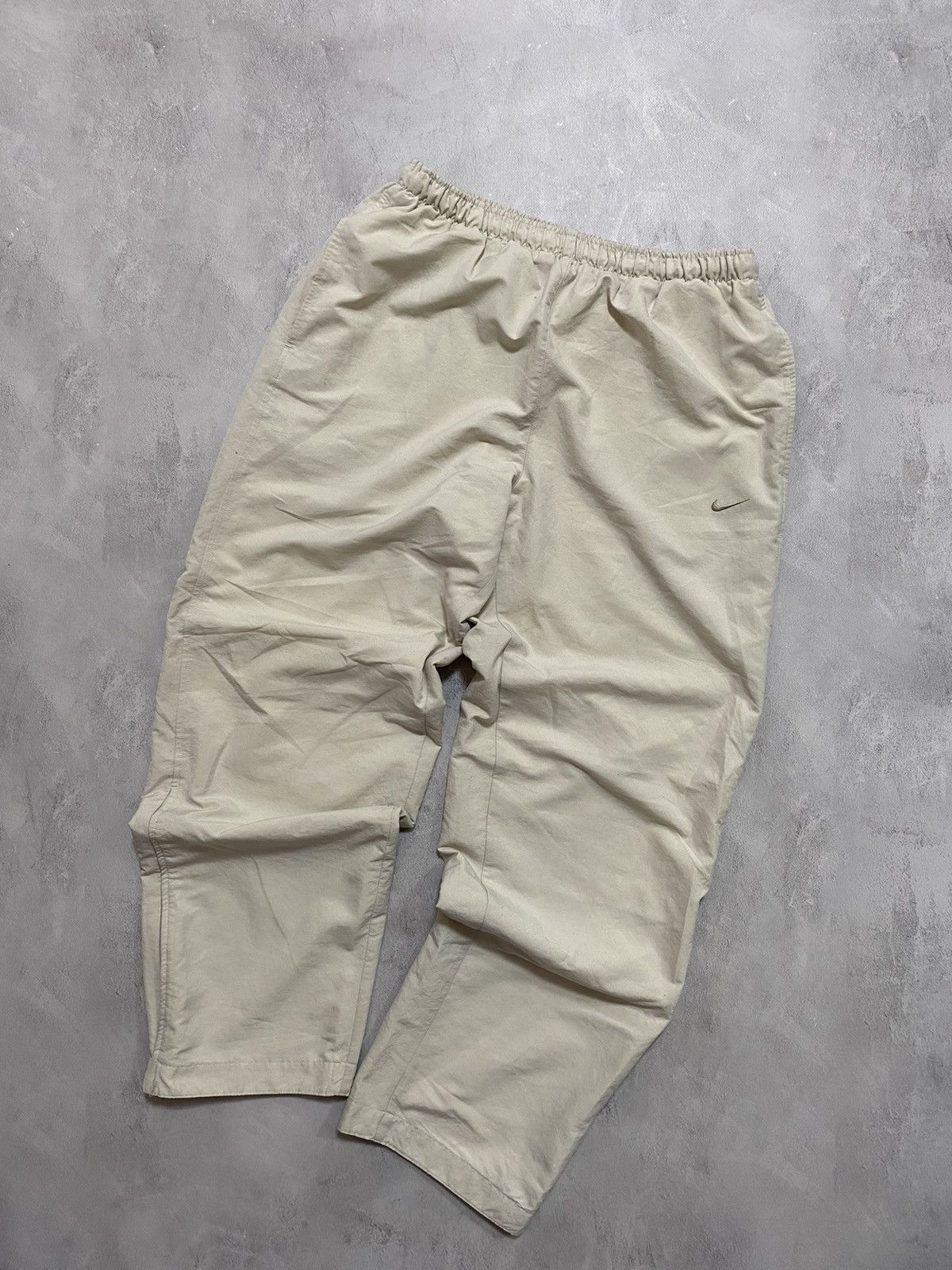 Nike × Vintage Vintage Track Pants Nike Cream Swoosh Baggy Size M Size US 36 / EU 52 - 1 Thumbnail