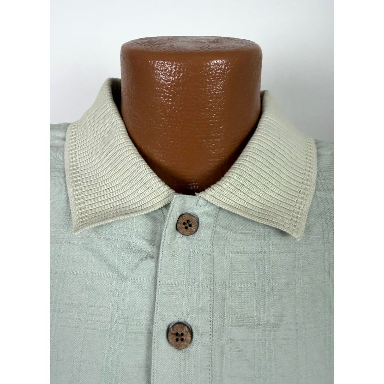 Tommy Bahama VINTAGE Tommy Bahama Polo Shirt XL Oversized Silk Jacquard Plaid Gray 90s Beach Hawaiian Preppy Mens Polo Shirt Size US XL / EU 56 / 4 - 4 Thumbnail
