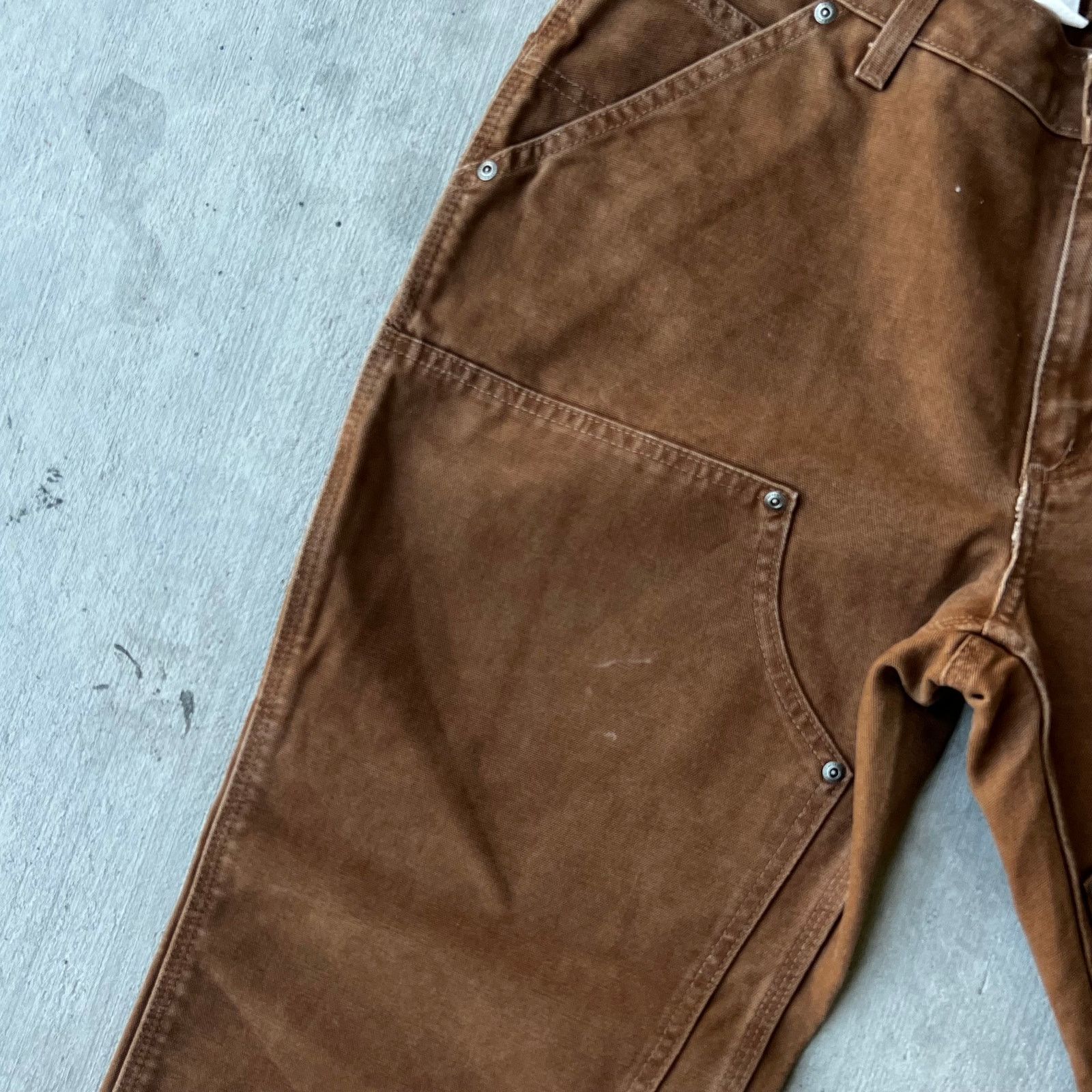 Carhartt × Vintage Carhartt WOMENS brown double knee work wear carpenter pants Size US 32 / EU 48 - 4 Thumbnail