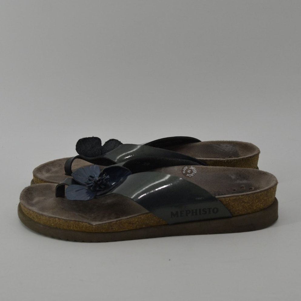 Mephisto Mephisto Wms Euro 39 US 9 Sandal Blue Floral Thong Sandal Size US 9 / IT 39 - 18 Thumbnail