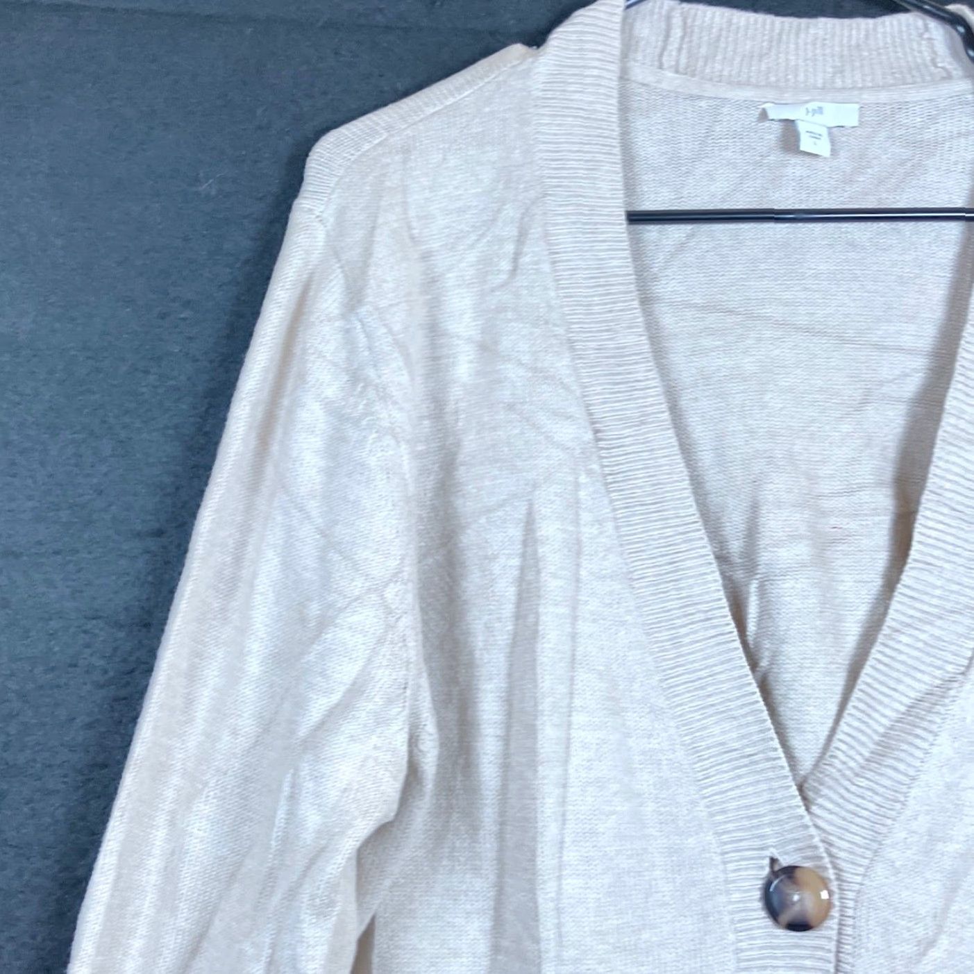 J. Jill J Jill Womens Cardigan Sweater Beige V-Neck Button Front Long Sleeve Large Size L Size L / US 10 / IT 46 - 4 Thumbnail
