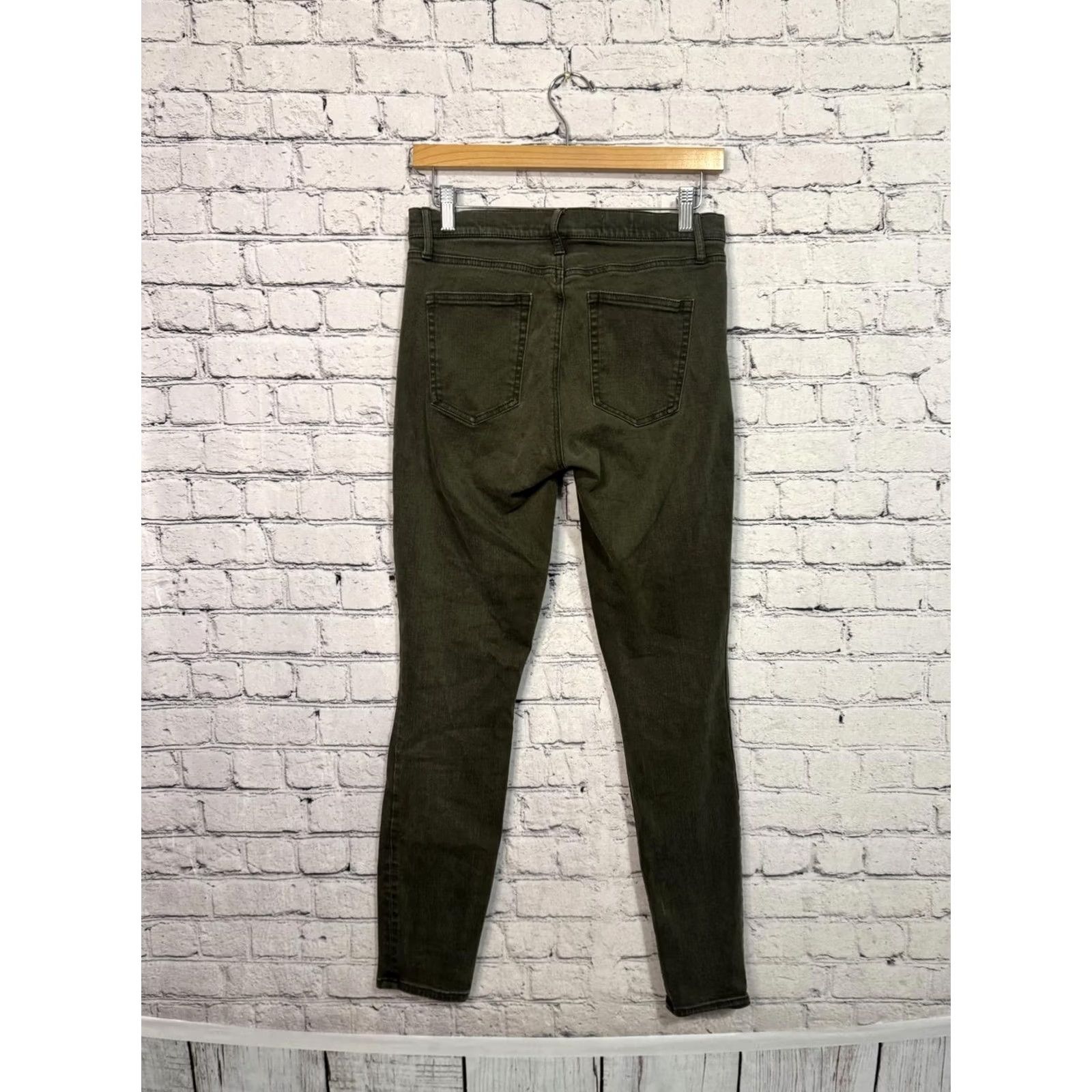 Gap Gap 1969 Resolution True Skinny Jeans - Olive Green - Size 28x28 - Denim - Women - Regular Fit - Button Closure - Cotton - Dark Wash Size 28" / US 6 / IT 42 - 6 Thumbnail