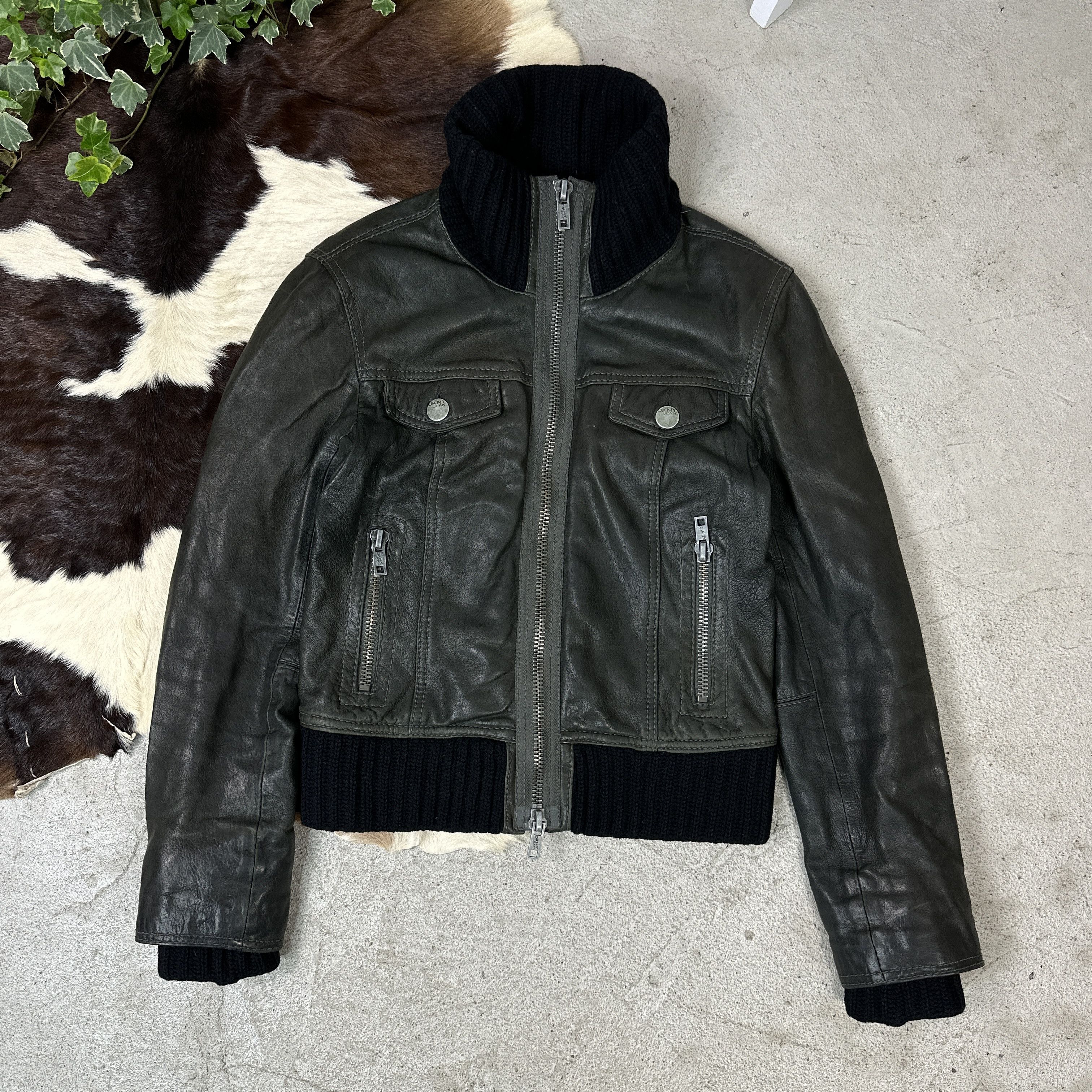 Vintage DKNY Donna Karan New York Leather Blouson Jacket