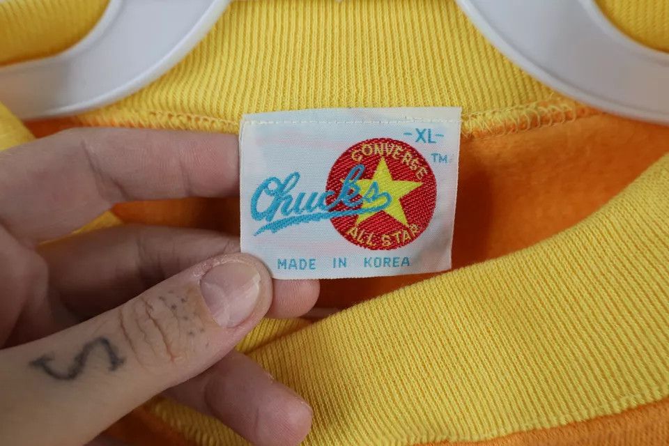 Converse × Vintage Vintage 80s Converse All Star Block Crewneck Sweatshirt Size XL / US 12-14 / IT 48-50 - 5 Thumbnail