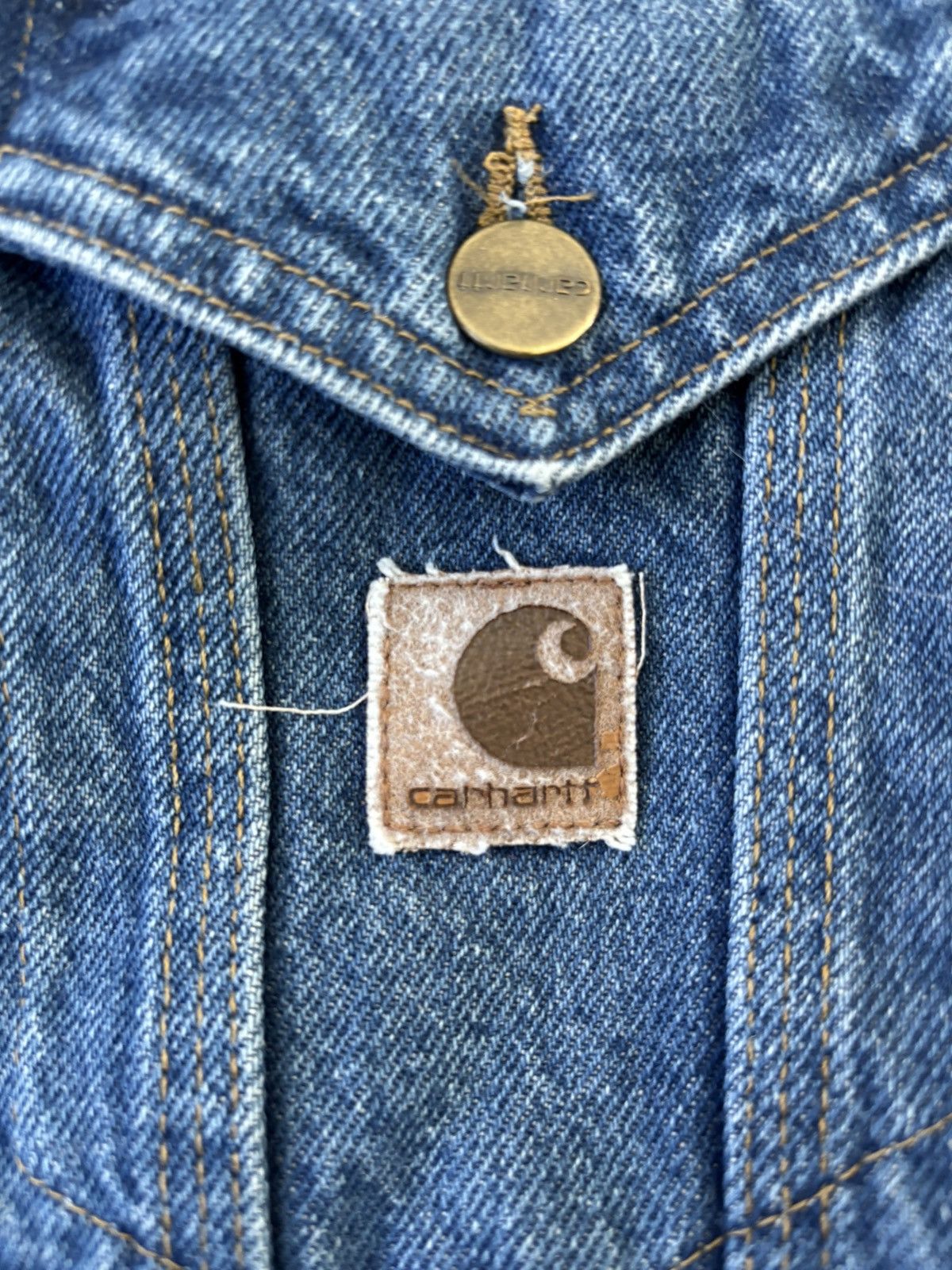 Carhartt × Vintage Rare Carhartt Flannel Lined Denim Jacket Large Tall Size US L / EU 52-54 / 3 - 2 Thumbnail
