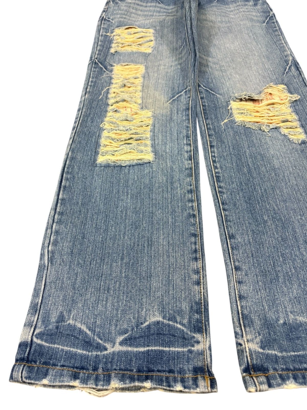Japanese Brand Vintage Japanese Brand Patched Distressed Loose Jeans Size US 32 / EU 48 - 6 Thumbnail