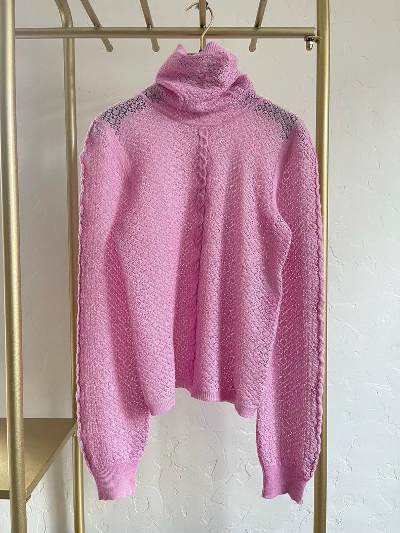 Chanel Chanel 23k pink lace cashmere sweater Size XS / US 0-2 / IT 36-38 - 1 Thumbnail