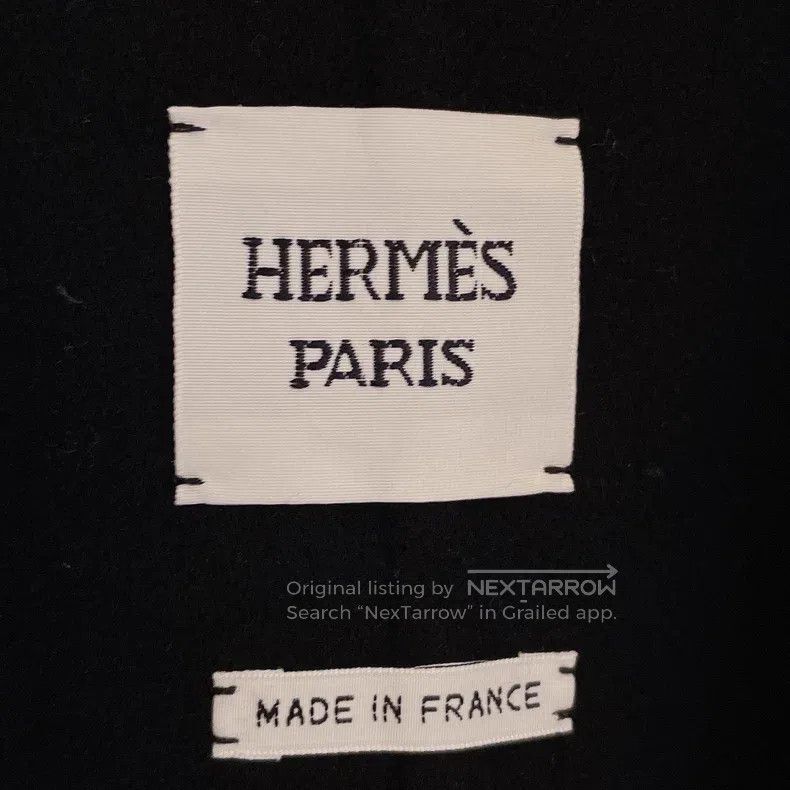 Hermes Hermes Black Leather Trimmed Cashmere Coat, 100% Cashmere Size XS / US 0-2 / IT 36-38 - 7 Thumbnail