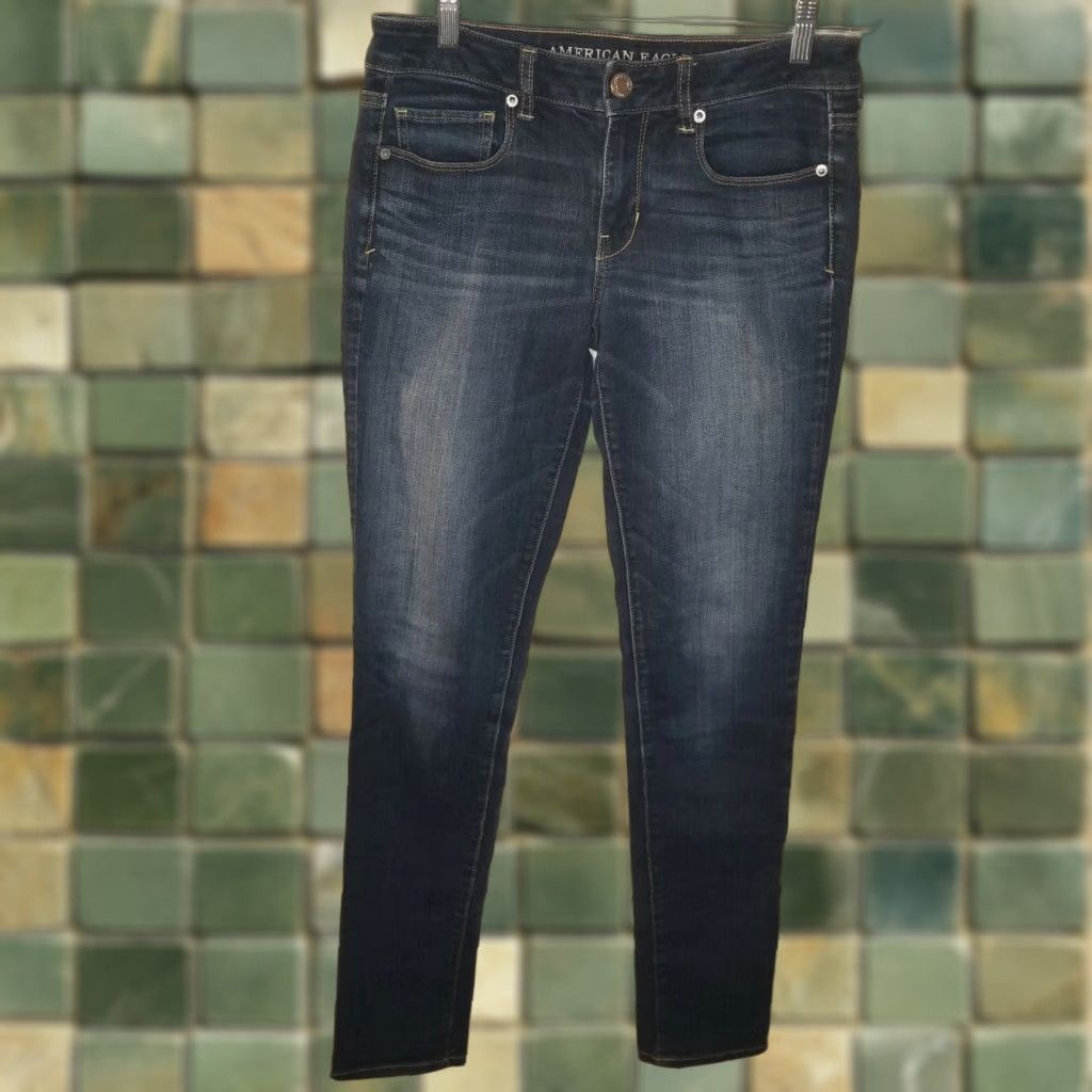 American Eagle Outfitters American Eagle Jeans Womens Skinny Dark Blue Size 8 Size 30" / US 8 / IT 44 - 1 Thumbnail