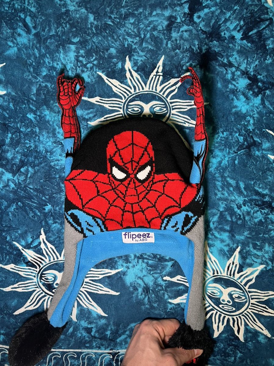 Marvel Comics SPIDER-MAN BIG LOGO MARVEL BEANIE HATS Y2K DRILL 90s Size ONE SIZE - 10 Thumbnail