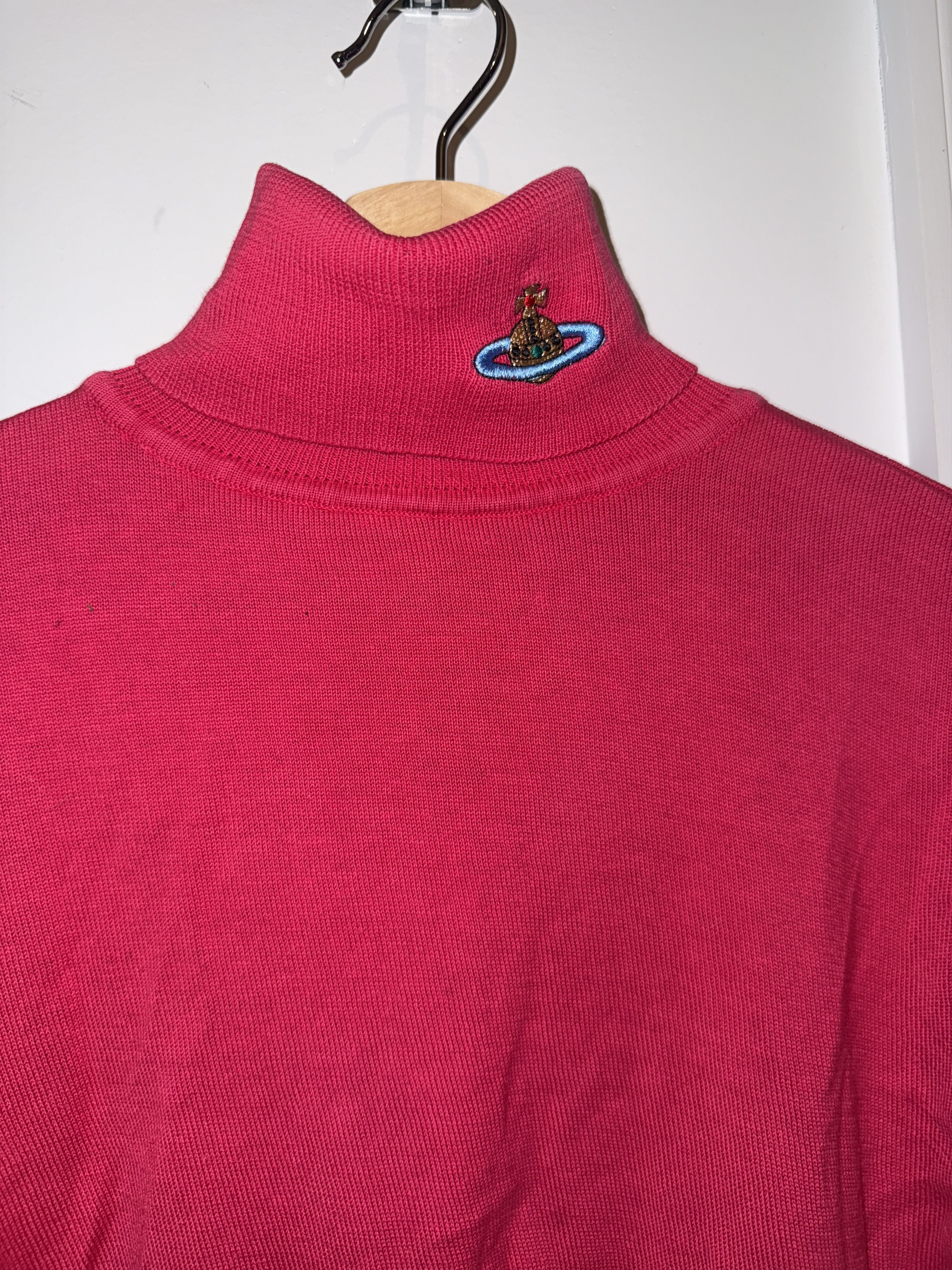 Vivienne Westwood Vivienne Westwood 90's Fuchsia Pink Orb Turtleneck Sweater Size S / US 4 / IT 40 - 2 Thumbnail