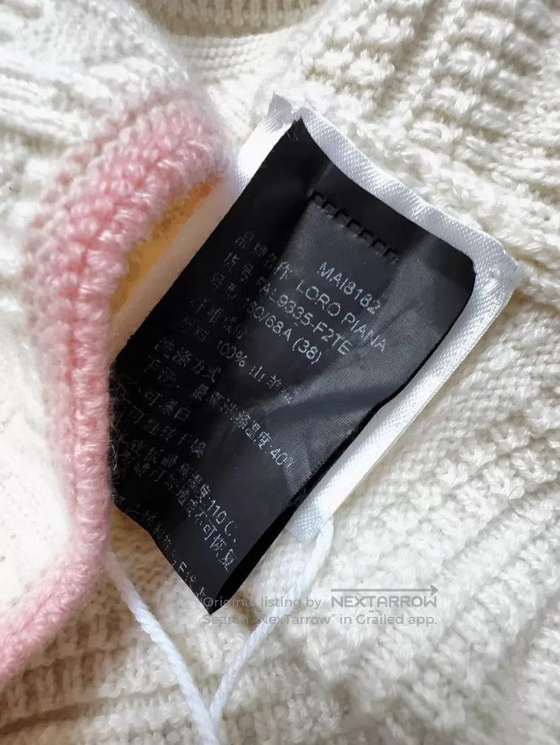 Loro Piana Loro Piana Beige Cashmere Knit Short Sleeve with Pink Edge Size XS / US 0-2 / IT 36-38 - 7 Thumbnail