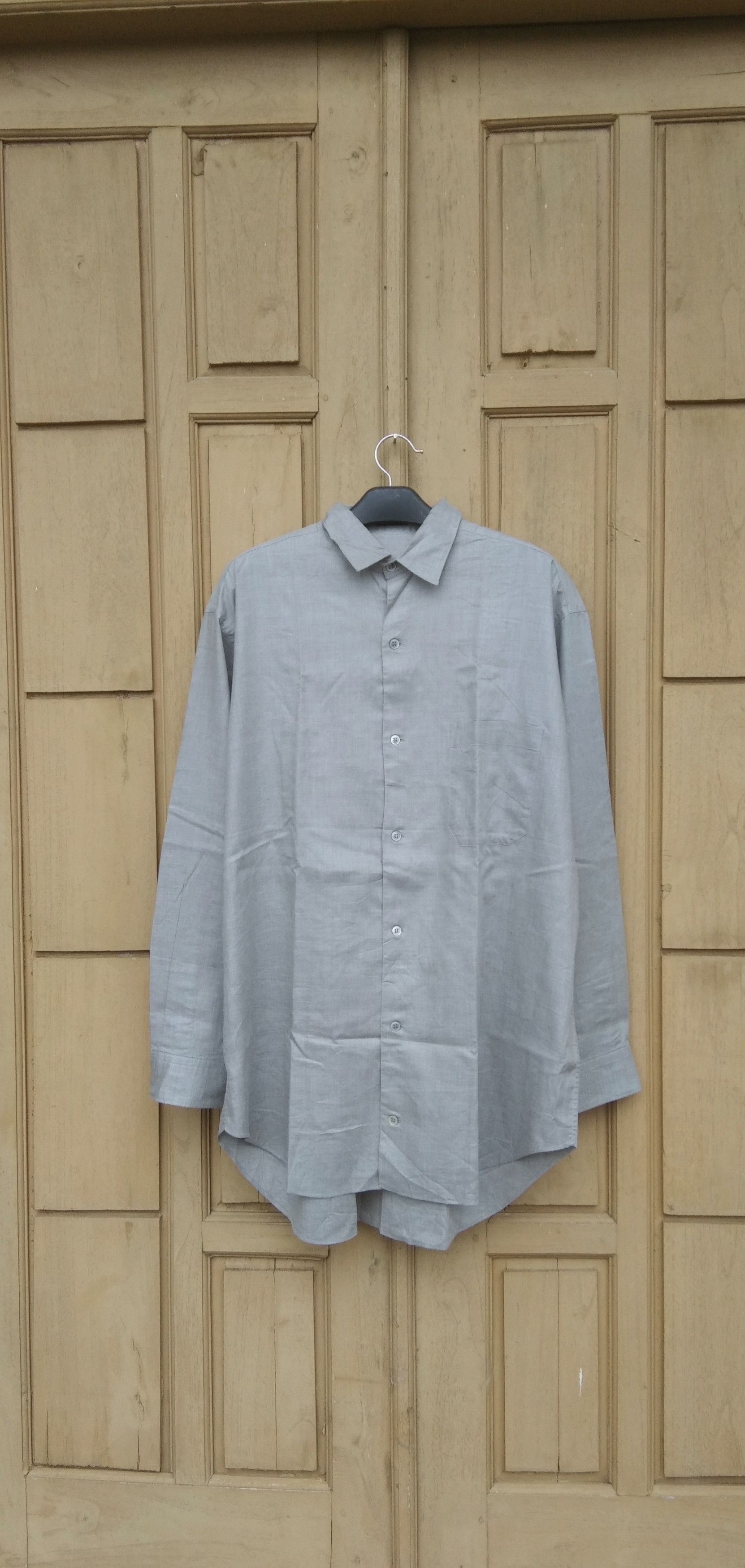 Y's for men grey button up shirt