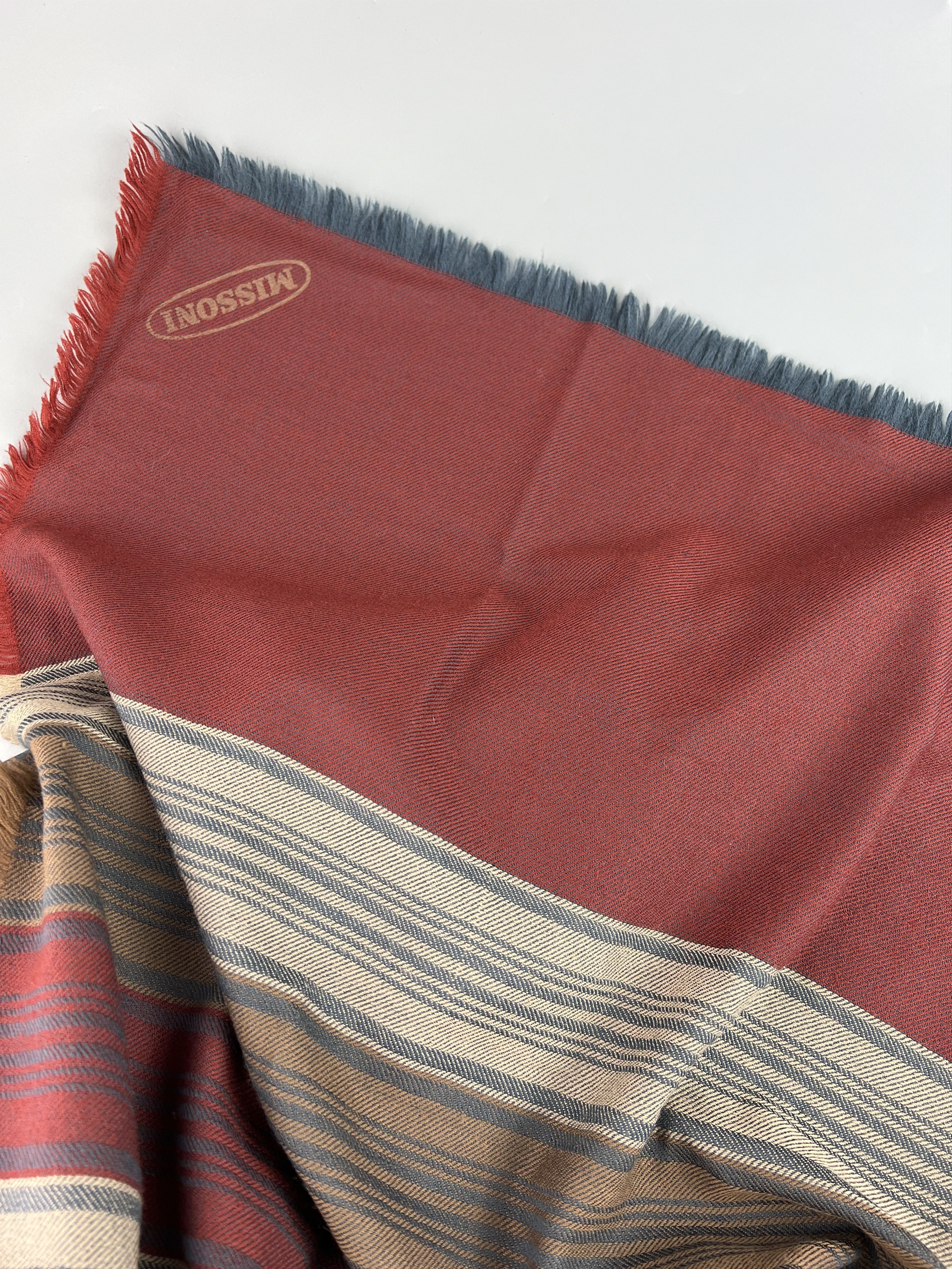 Missoni × Vintage Missoni Vintage Striped Wool Tablecloth Scarf 150x136cm Size ONE SIZE - 6 Thumbnail