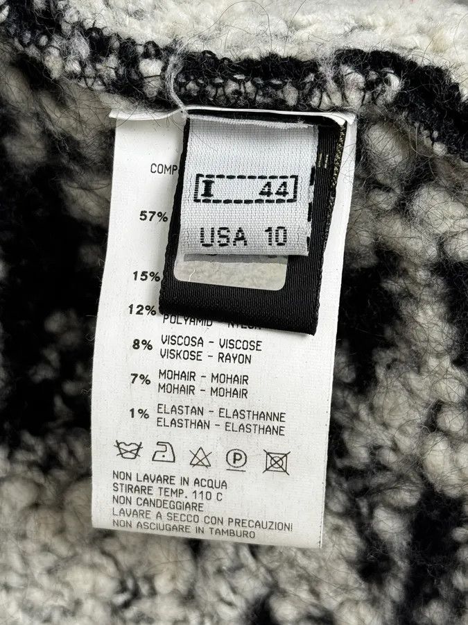 Roberto Cavalli 2000s Roberto Cavalli Black & White Leopard Wool Cardigan Jacket Size S / US 4 / IT 40 - 13 Thumbnail