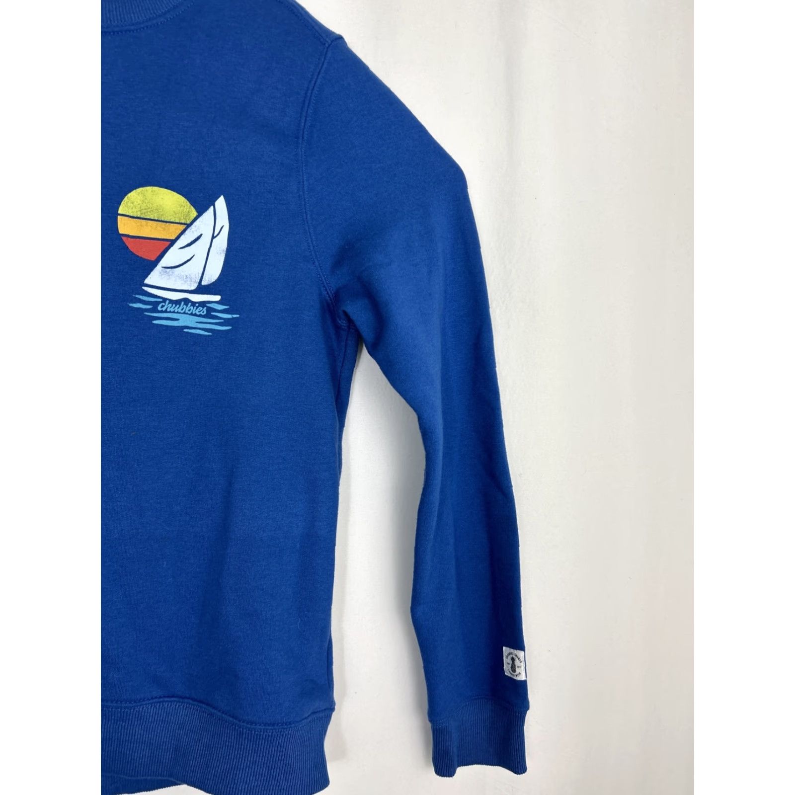 Chubbies Chubbies Mens Small Pullover Crewneck Sweater Blue Sail Boat Ocean Shirt Size US S / EU 44-46 / 1 - 5 Thumbnail