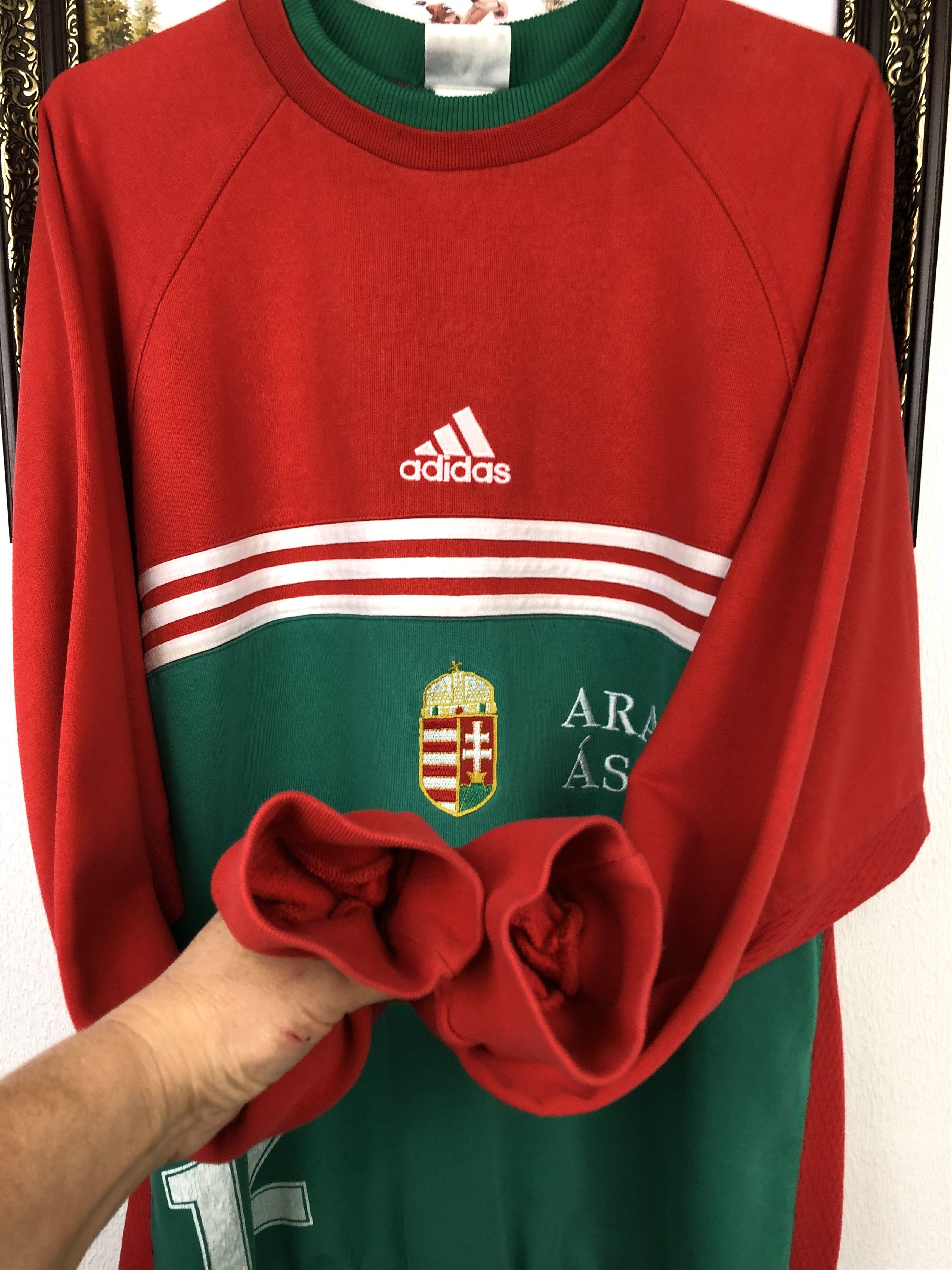 Adidas Vintage Adidas Hungary Sweatshirt Player Issue Soccer Size US L / EU 52-54 / 3 - 7 Thumbnail