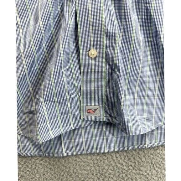 Vineyard Vines Vineyard Vines Button Up Shirt Mens Medium Burgee Blue Plaid Whale Long Sleeve Size US M / EU 48-50 / 2 - 6 Thumbnail