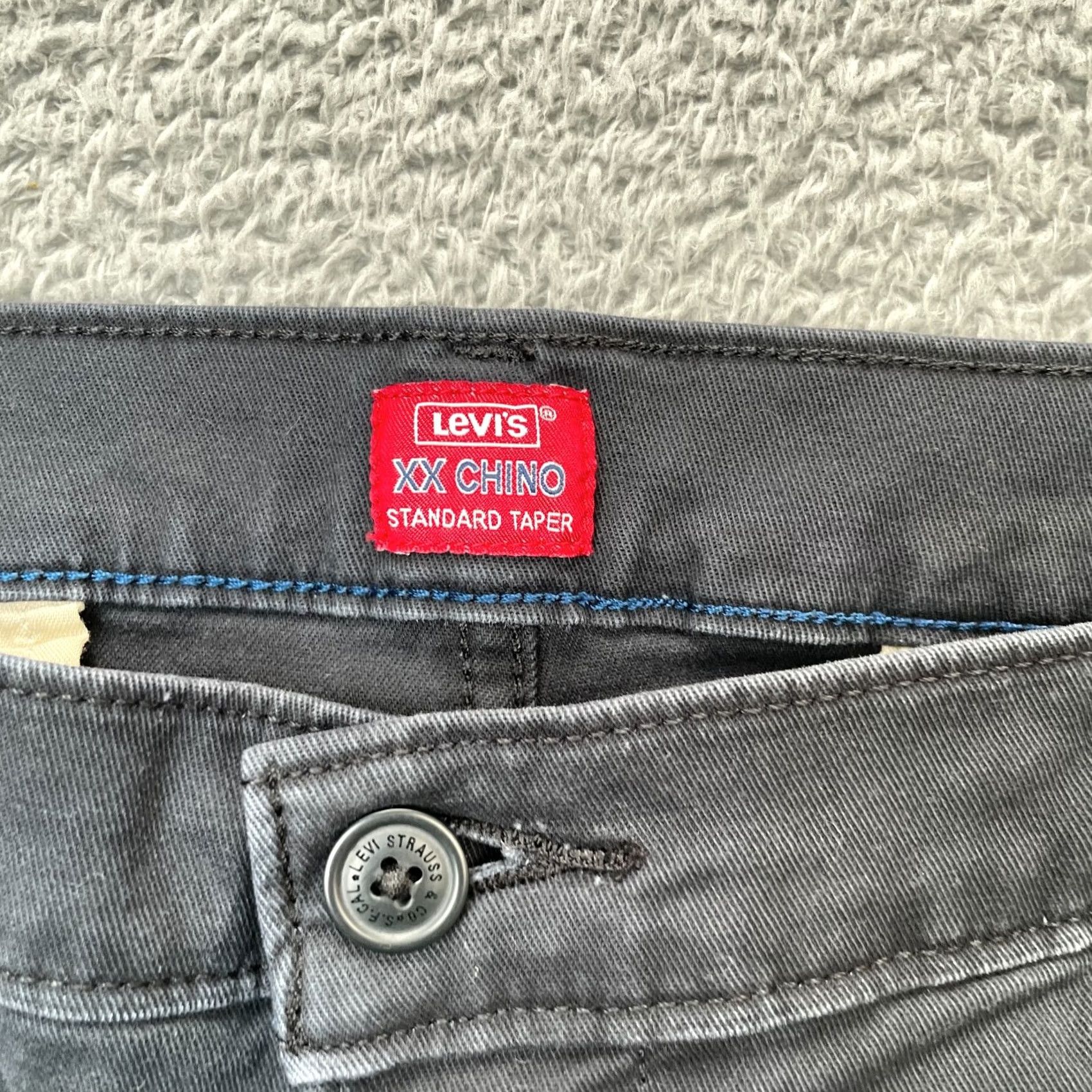 Levi's Levi's Pants Mens Large Black Chino Logo Cotton Stretch Standard Tapered Leg XX Size US 33 - 3 Thumbnail