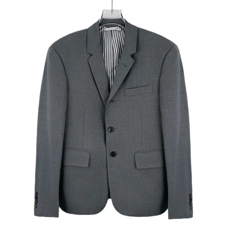 Thom Browne Thom Browne Grey Wool Men's Outer Jacket 0089 Size US XS / EU 42 / 0 - 1 Thumbnail