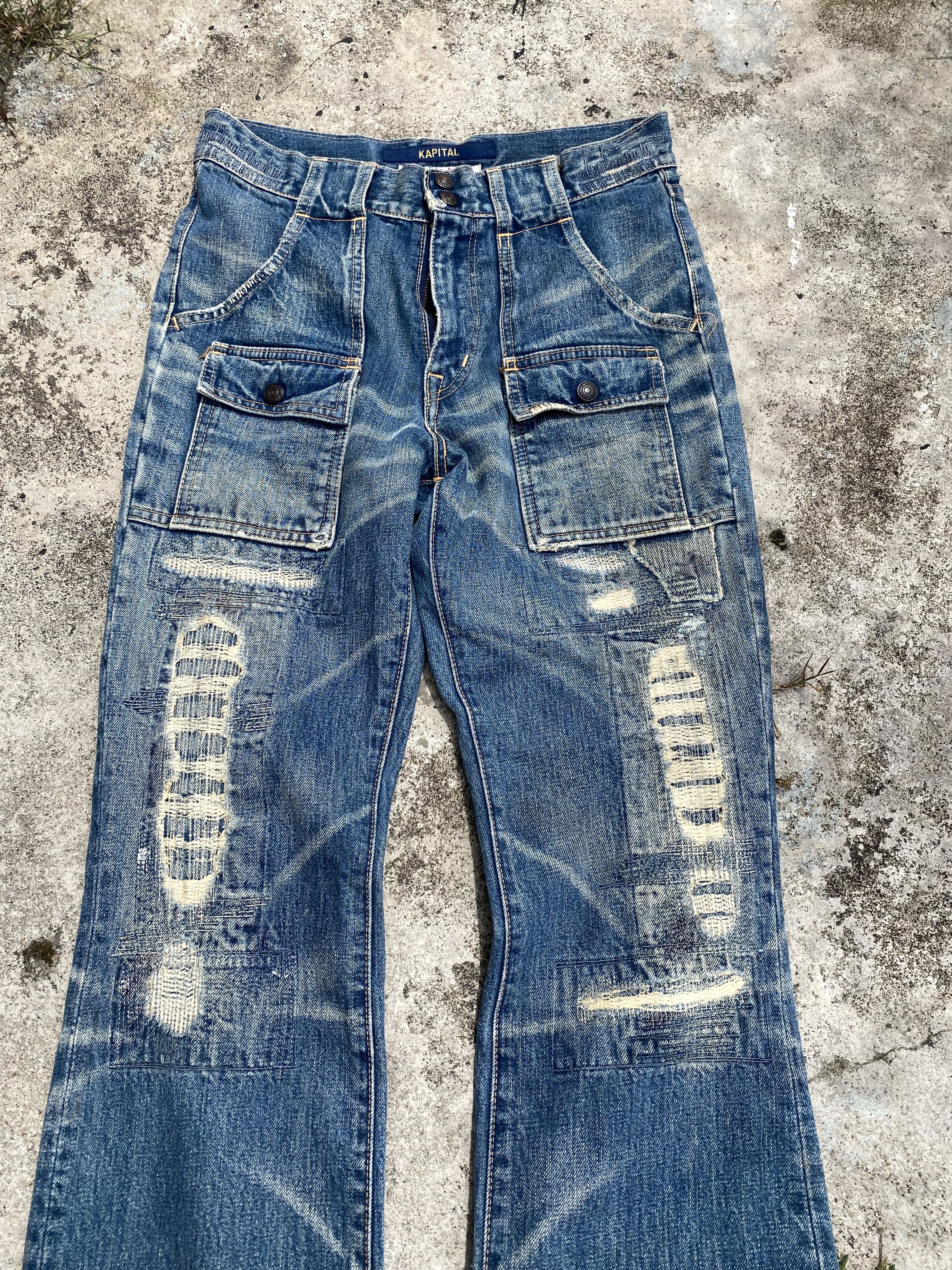 Kapital INSANE💥 KAPITAL SASHIKO BORO FLARE BUSHPANT DISTRESSED Size US 29 - 3 Thumbnail