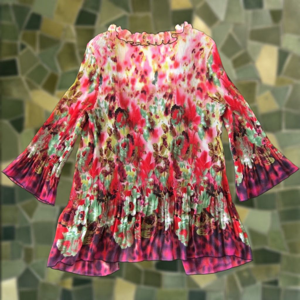 Vintage VINTAGE Nicola Blouse Tunic Cardigan Pink Floral 3/4 Sleeve XL Womens Nike Size XL / US 12-14 / IT 48-50 - 1 Thumbnail