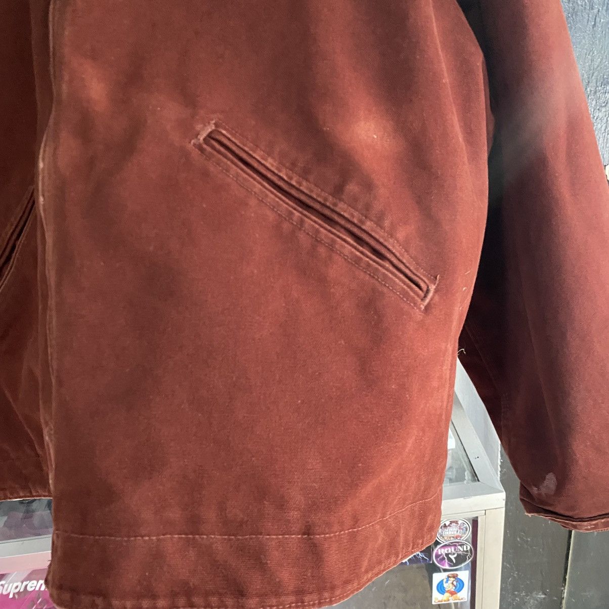 Carhartt Vintage Carhartt J141 Sherpa Lined Hooded Jacket Maroon Size US XXL / EU 58 / 5 - 10 Thumbnail